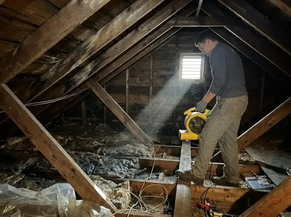 attic-water-damage-drying-proc-007 — frequently asked questions, Emergency Water Extraction & 24/7 Flood Response in Merriam…